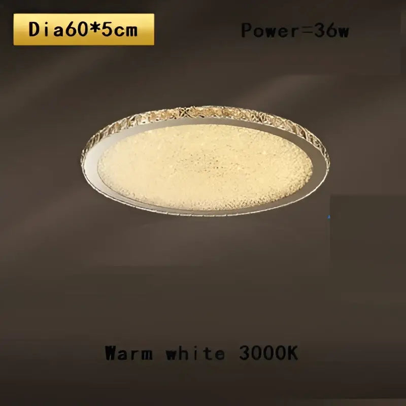 Elegant crystal round ceiling lamp with metallic frame and warm white led illumination for living room decorbites ceiling lamp