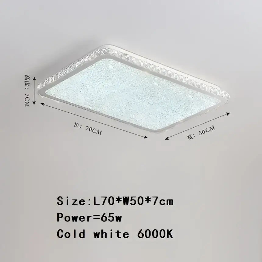 Elegant crystal round ceiling lamp with a rectangular frosted glass panel and silver frame for living room decorbites crystal round ceiling lamp