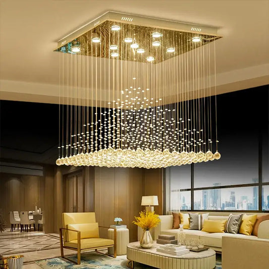 Elegant duplex villa hotel clear and amber crystal chandelier with golden glass beads and metallic frame decorbites elegant duplex