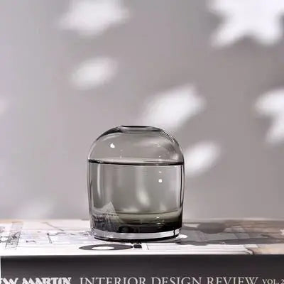 Elegant European INS Glass Flower Vase - Smoky gray 100 - Vase