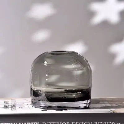 Elegant European INS Glass Flower Vase - Smoky gray 120 - Vase