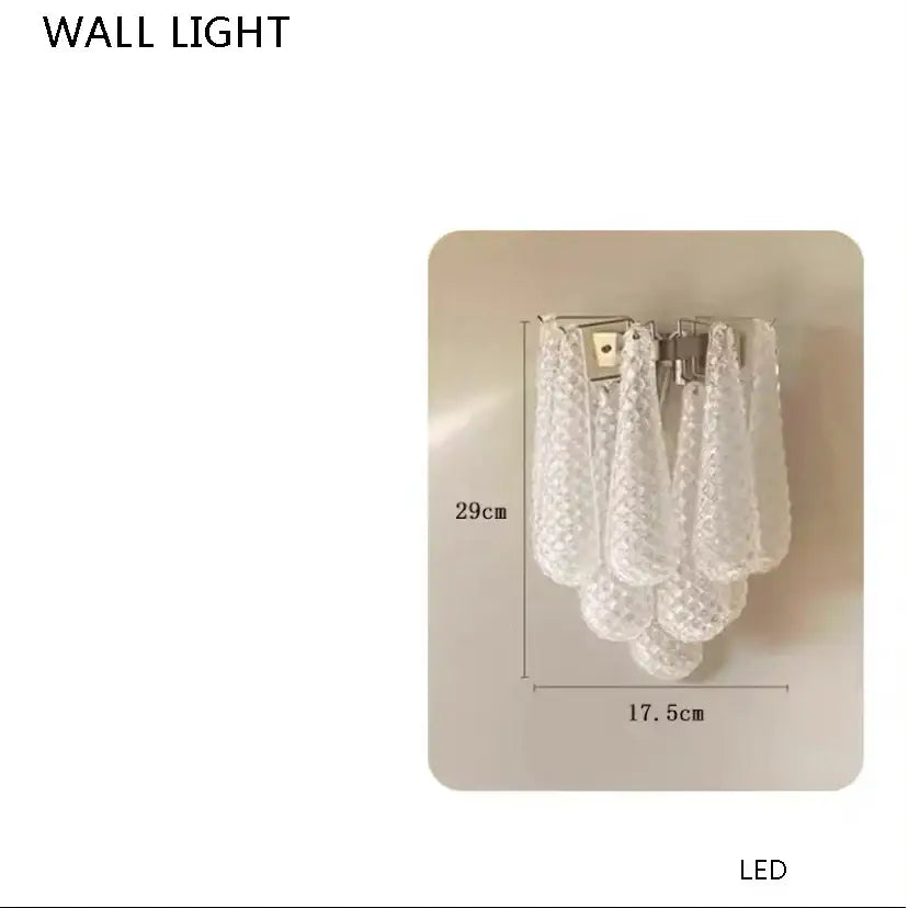Elegant glass chandelier lighting with clear textured glass and gold tiered teardrop design for dining room decorbites elegant glass