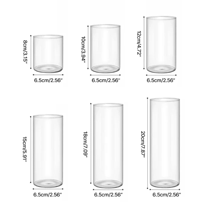 Elegant Glass Cylinder Vase for Flowers - Vase