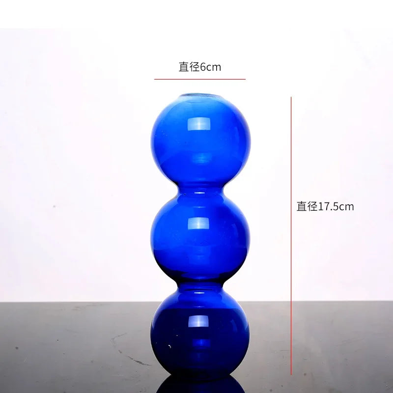 Elegant Glass Vase Home Decor Accent - Blue-high 16cm - Vase