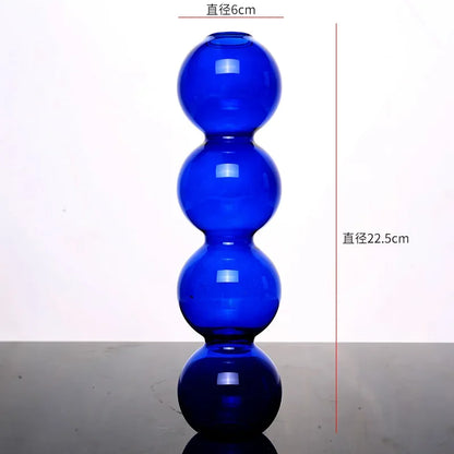 Elegant Glass Vase Home Decor Accent - Blue-high 22cm - Vase