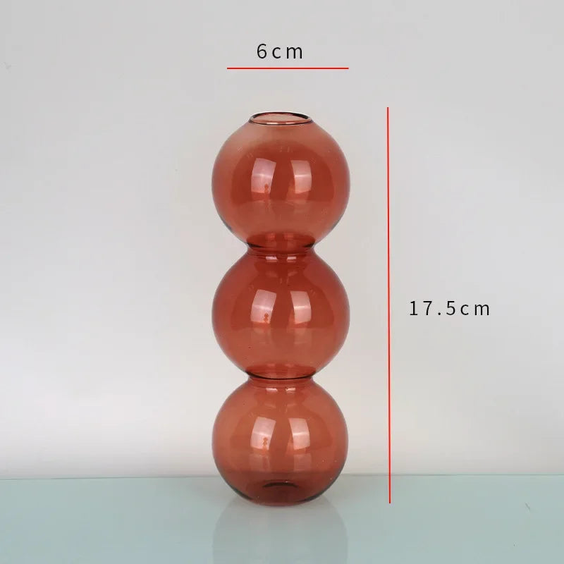 Elegant Glass Vase Home Decor Accent - Brown-high 16cm - Vase