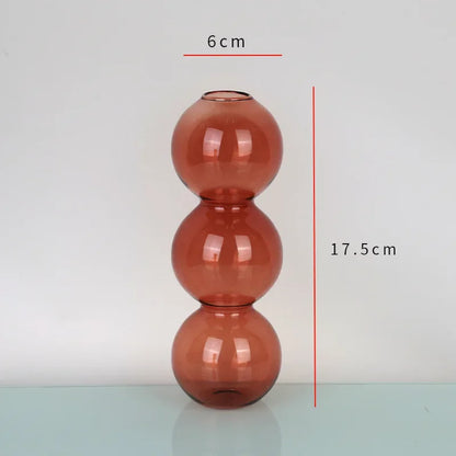 Elegant Glass Vase Home Decor Accent - Brown-high 16cm - Vase