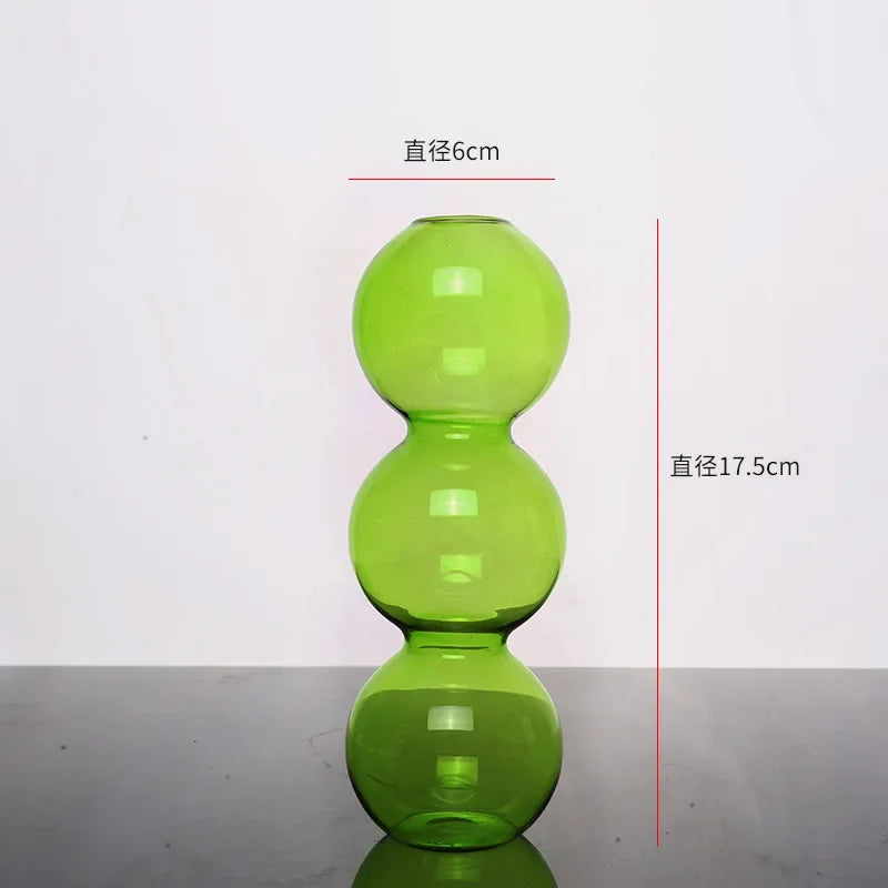 Elegant Glass Vase Home Decor Accent - Green-high 16cm - Vase