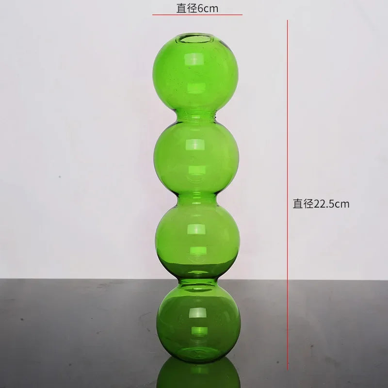 Elegant Glass Vase Home Decor Accent - Green-high 22cm - Vase