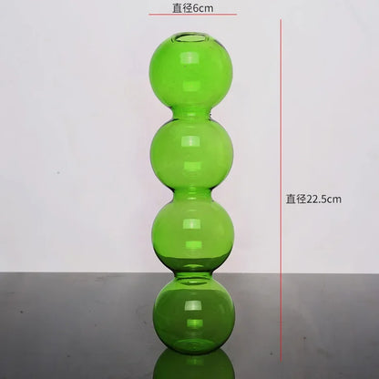 Elegant Glass Vase Home Decor Accent - Green-high 22cm - Vase