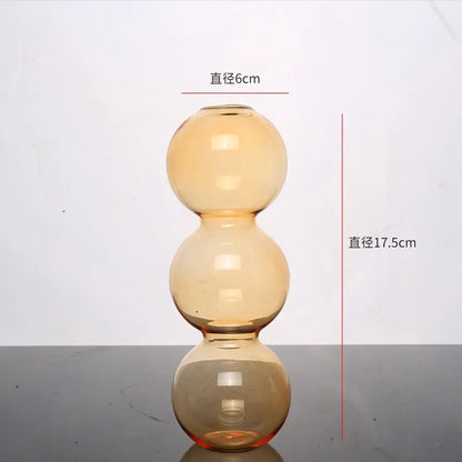 Elegant Glass Vase Home Decor Accent - Yellowish-high 16cm - Vase