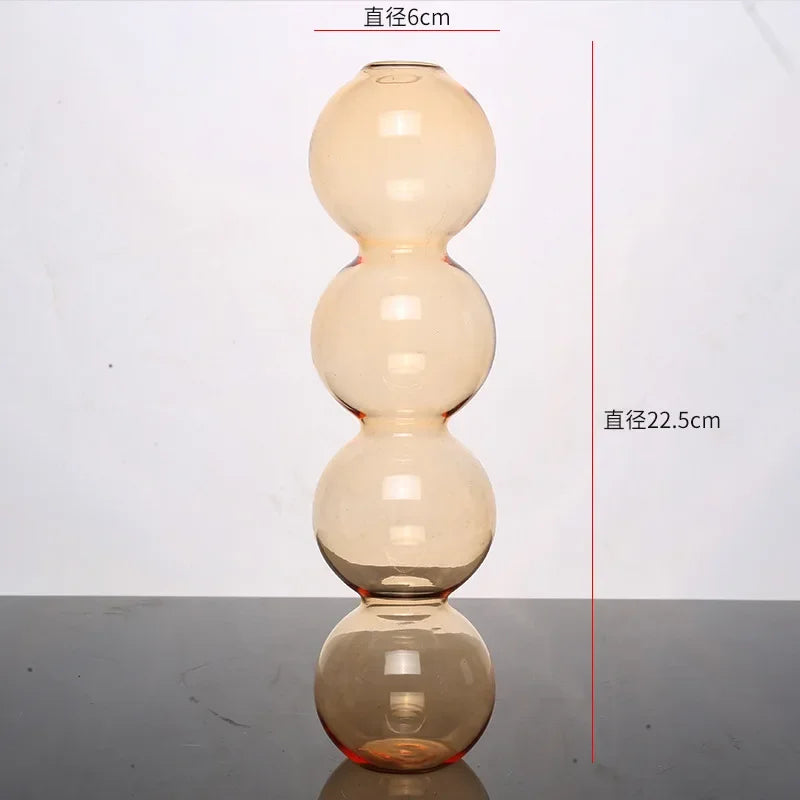 Elegant Glass Vase Home Decor Accent - Yellowish-high 22cm - Vase