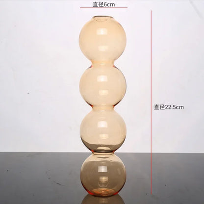 Elegant Glass Vase Home Decor Accent - Yellowish-high 22cm - Vase