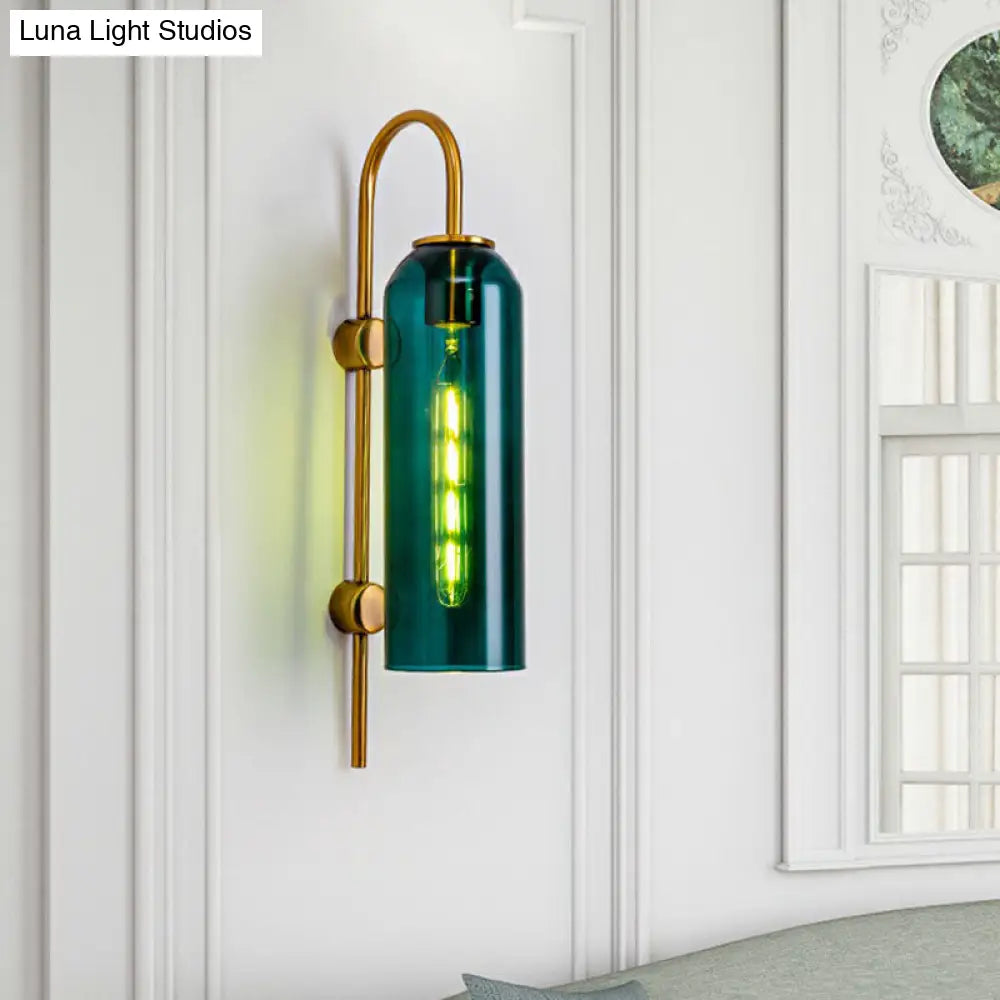 DecorBites™ DecorBites™ Elegant Glass Wall Sconce - Modern Gooseneck Arm - 1-Light Corridor Lamp