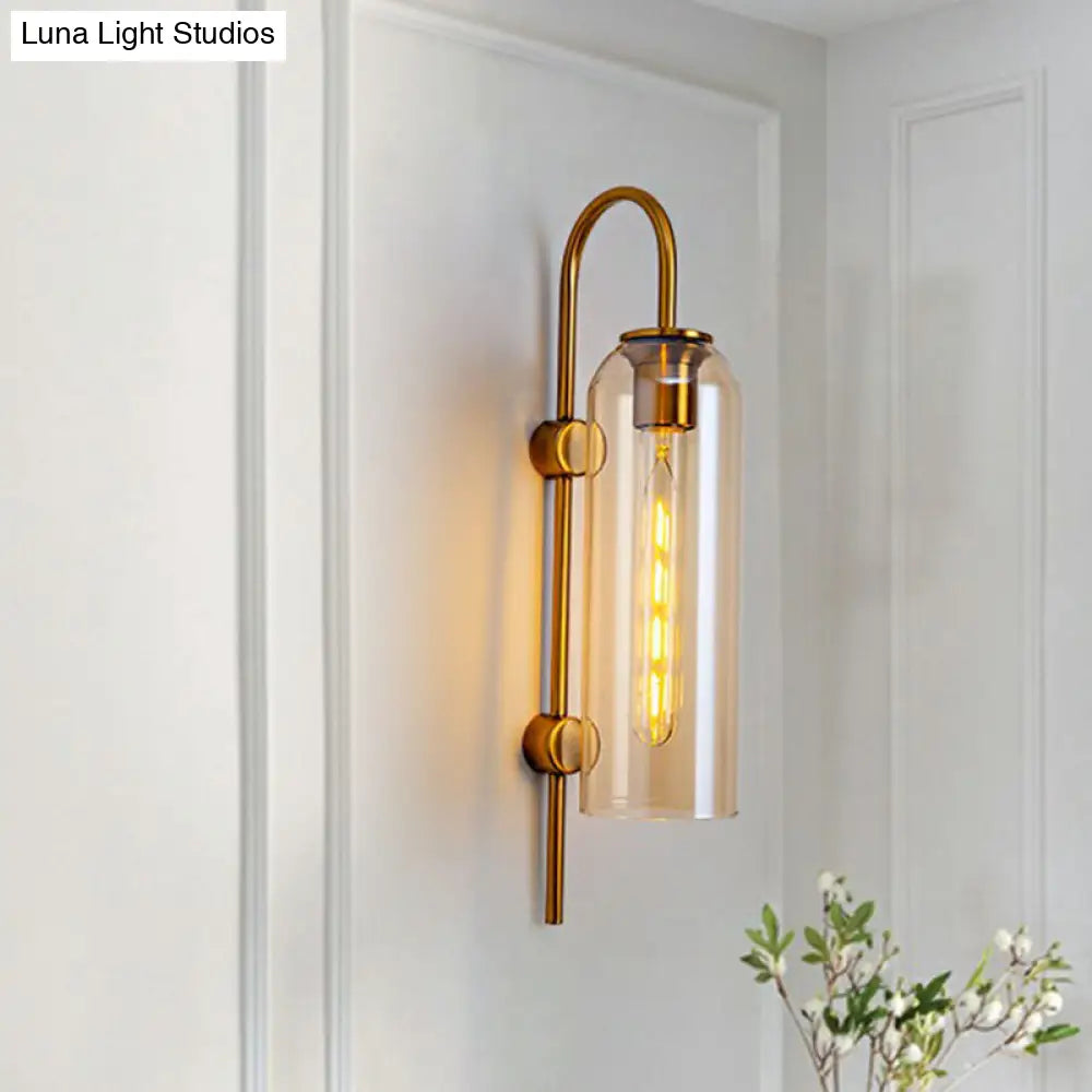 DecorBites™ DecorBites™ Elegant Glass Wall Sconce - Modern Gooseneck Arm - 1-Light Corridor Lamp