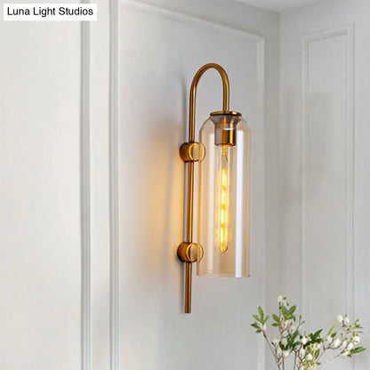 DecorBites™ DecorBites™ Elegant Glass Wall Sconce - Modern Gooseneck Arm - 1-Light Corridor Lamp