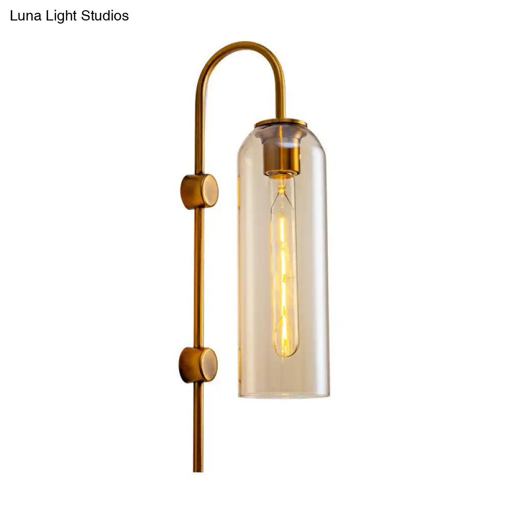 DecorBites™ DecorBites™ Elegant Glass Wall Sconce - Modern Gooseneck Arm - 1-Light Corridor Lamp