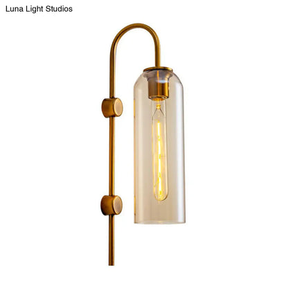 DecorBites™ DecorBites™ Elegant Glass Wall Sconce - Modern Gooseneck Arm - 1-Light Corridor Lamp