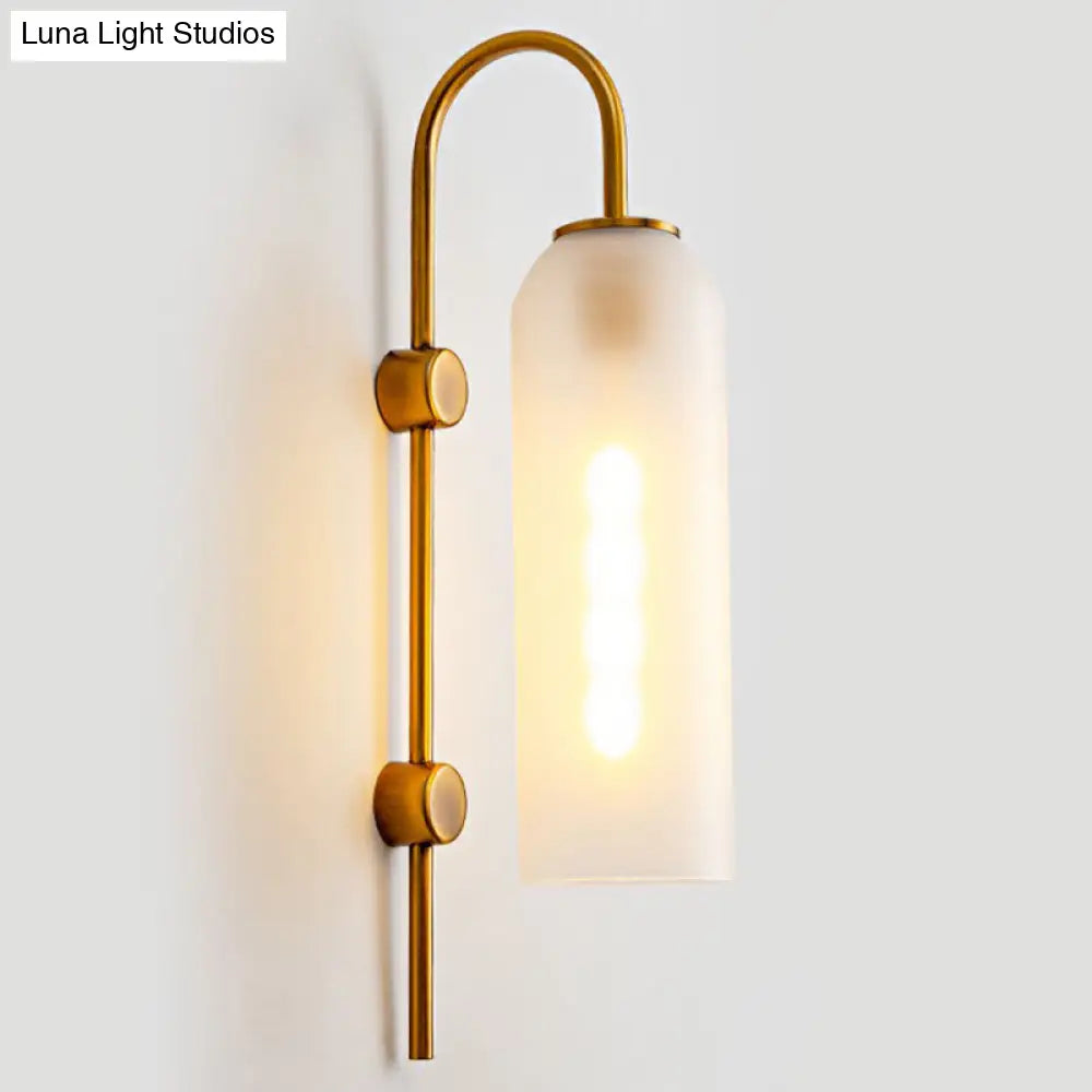 DecorBites™ DecorBites™ Elegant Glass Wall Sconce - Modern Gooseneck Arm - 1-Light Corridor Lamp
