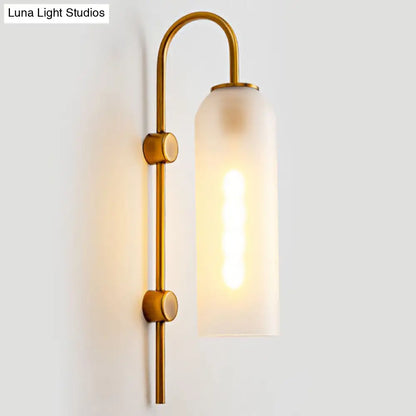 DecorBites™ DecorBites™ Elegant Glass Wall Sconce - Modern Gooseneck Arm - 1-Light Corridor Lamp