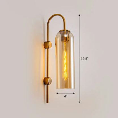 DecorBites™ DecorBites™ Elegant Glass Wall Sconce - Modern Gooseneck Arm - 1-Light Corridor Lamp