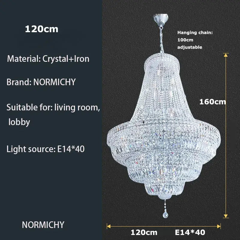 Elegant multi-tiered crystal chandelier with decorbites gold chrome iron frame and chrome k9 crystal for dining room decor