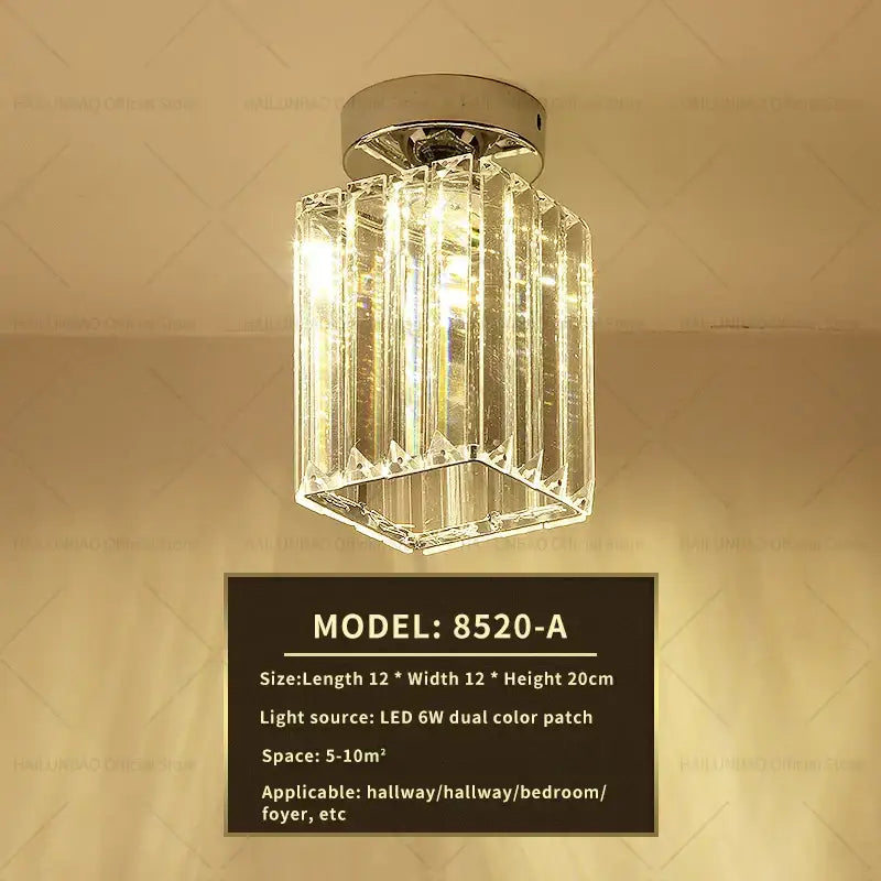 Clear crystal glass ceiling light with chrome mounting base from decorbites elegant crystal ceiling collection for hallway decor