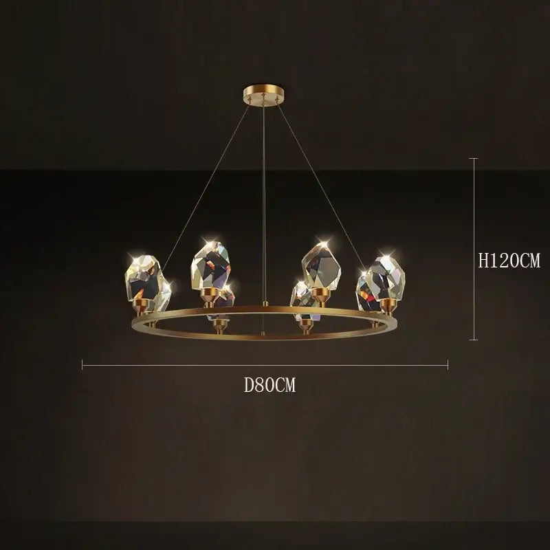 Elegant chandelier dining gold-toned circular pendant lights with five faceted crystal decorbites elegant chandelier design