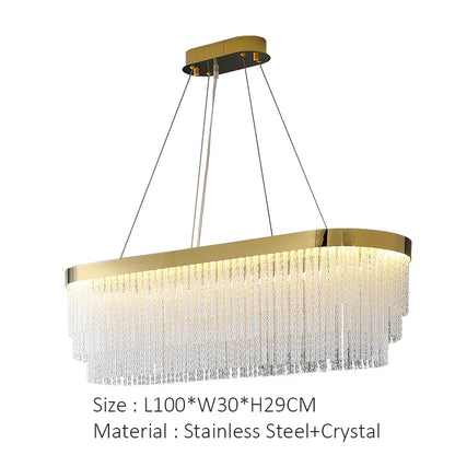 Elegant Gold Crystal Chandelier for Home Lighting - L100 W30 H29CM / RC Dimming - Chandelier