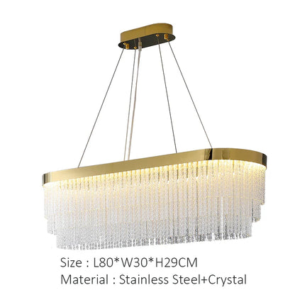 Elegant Gold Crystal Chandelier for Home Lighting - L80 W30 H29CM / RC Dimming - Chandelier