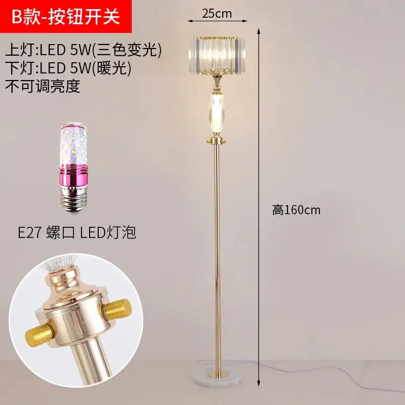 Elegant gold crystal desk lamp with adjustable color-changing light and warm white led for bedroom bedside decorbites crystal desk