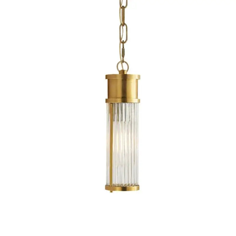 A brass-finished pendant light with ribbed glass body and chain suspension featured as decorbites crystal led wall lights