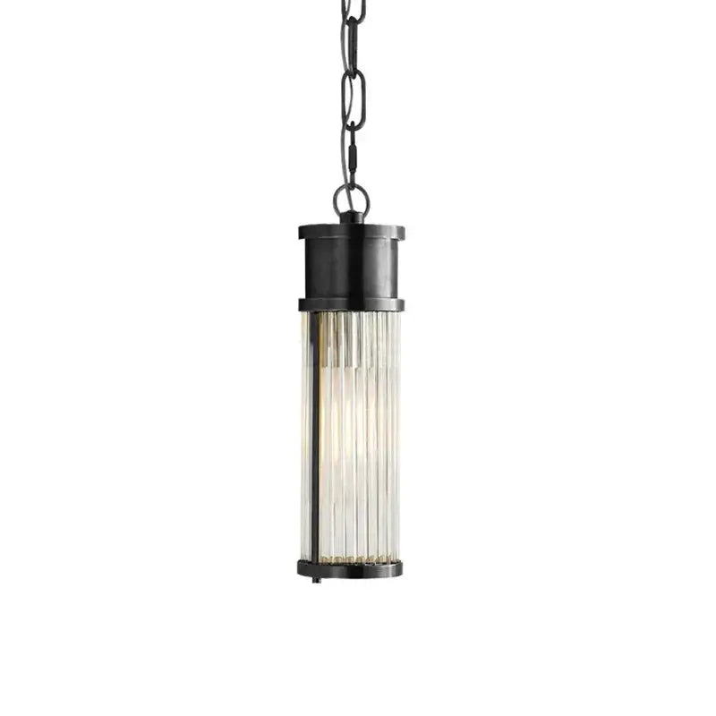 Black metal pendant wall light with vertical glass rods for decorbites crystal led wall living room sconce decor