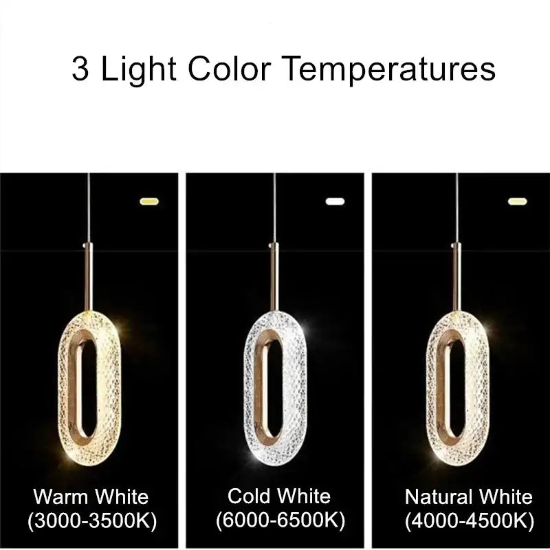 Elegant gold crystal oval pendant light chandelier with textured glass and metal rod suspension for living room