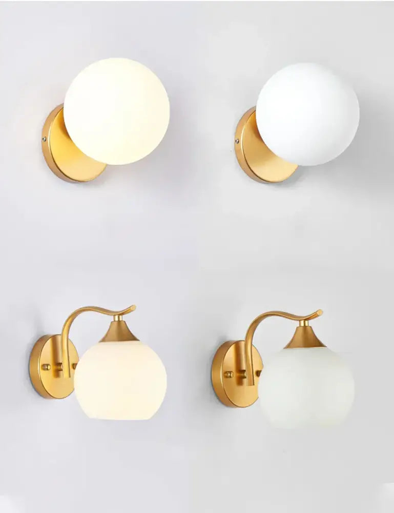 Elegant gold iron wall lamp with frosted glass shade featuring modern minimalist decorbites iron wall lamp design