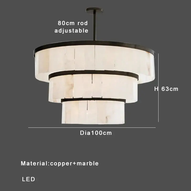 Elegant gold marble pendant light featuring tiered white marble panels and black copper bands for dining room decorbites gold marble ceiling