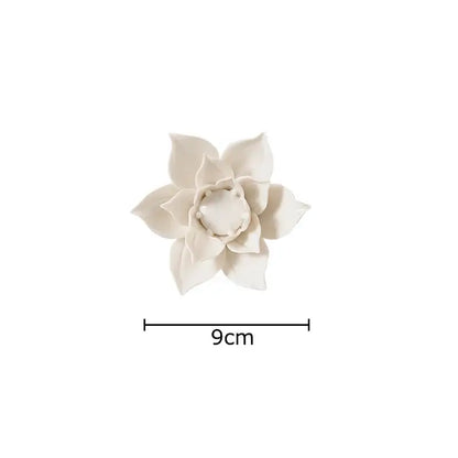 Delicate off-white elegant porcelain peony wall ornament with layered petals and glossy finish for living room decorbites wall ornaments