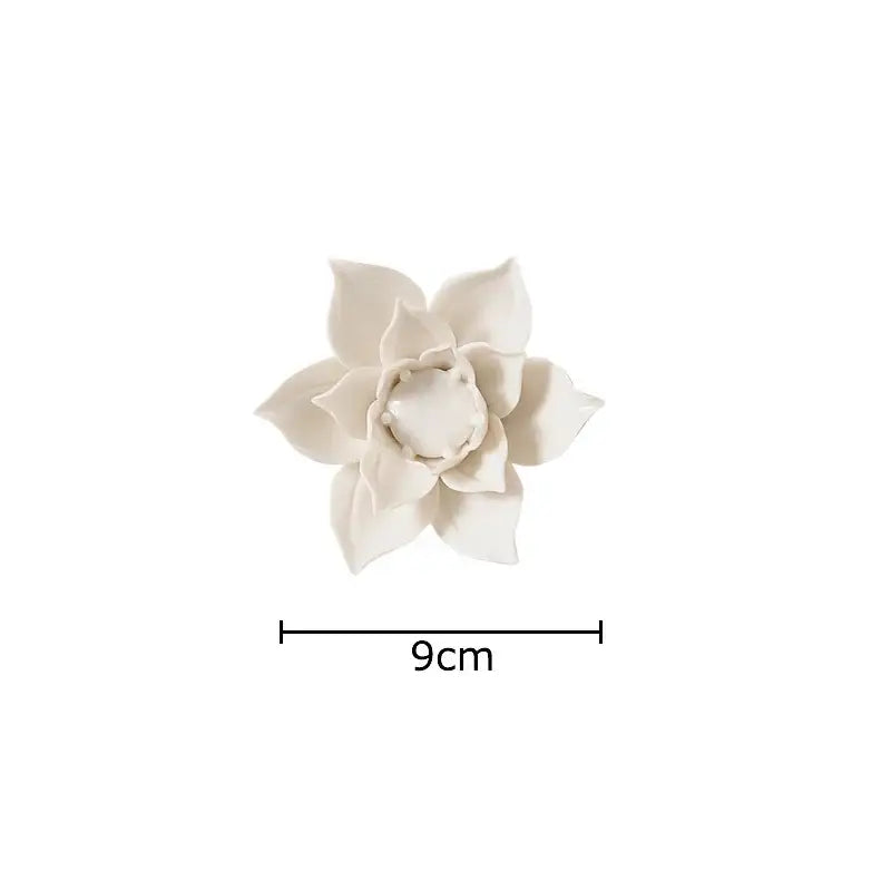 Delicate off-white elegant porcelain peony wall ornament with layered petals and glossy finish for living room decorbites wall ornaments