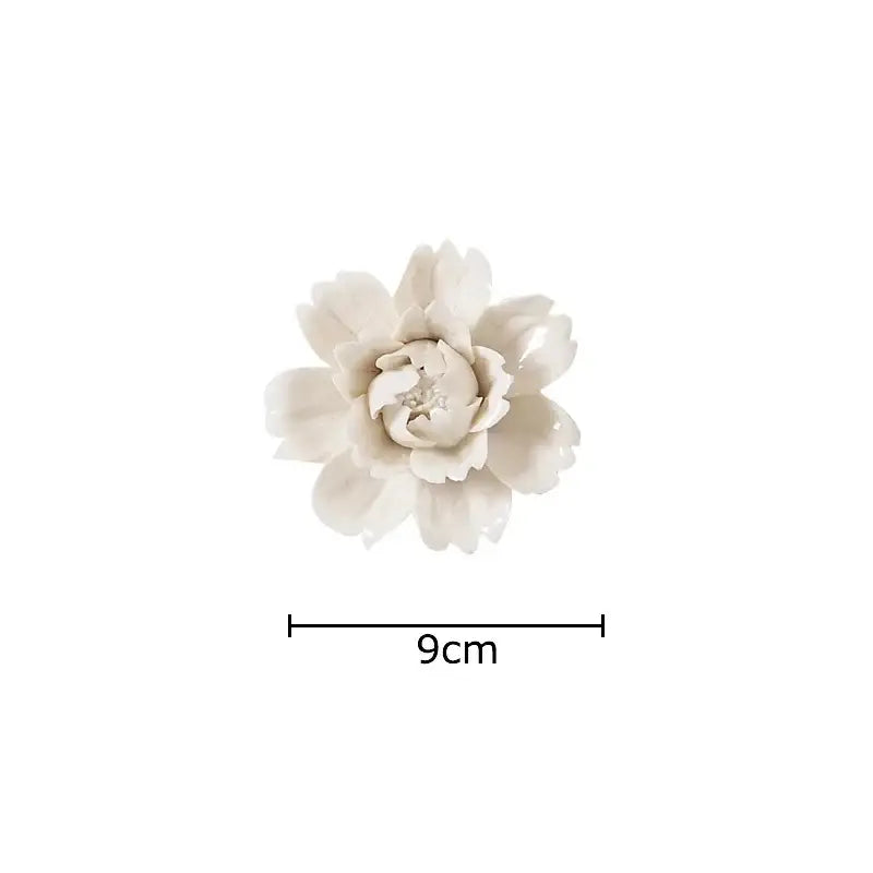 A delicate off-white elegant porcelain peony wall ornament decorbites elegant porcelain living room decor piece