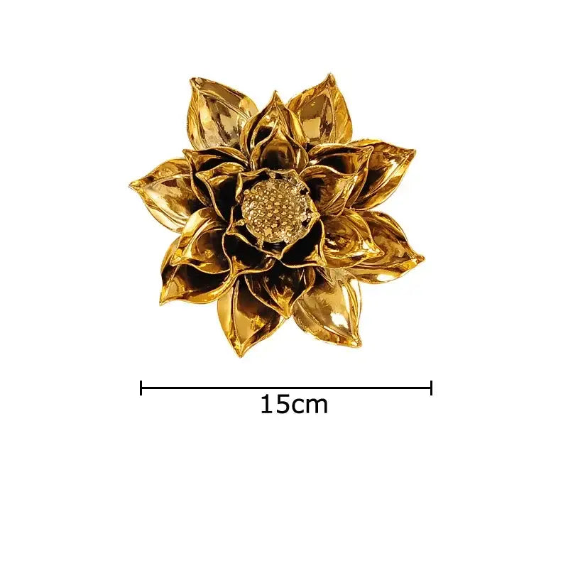 Elegant gold and silver porcelain peony wall ornaments featuring a golden lotus-shaped decorbites elegant porcelain design