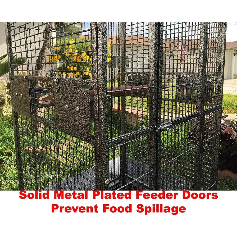 Elegant Large Wrought Iron Bird Cage (24’’ W) - None / United States