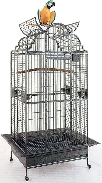 Elegant Large Wrought Iron Bird Cage (24’’ W) - None / United States
