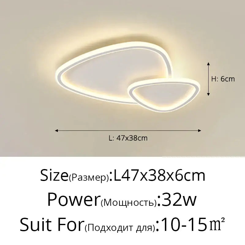 Modern white cloud led light with double-oval sleek frame and warm glow for elegant master bedroom chandelier decorbites elegant master