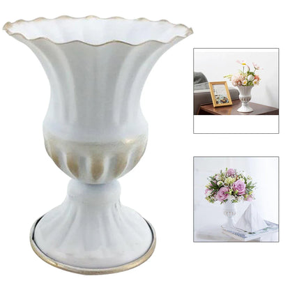 Elegant Metal Flower Vase Candle Holders - Vase