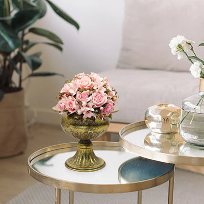 Elegant Metal Flower Vase Candle Holders - Vase