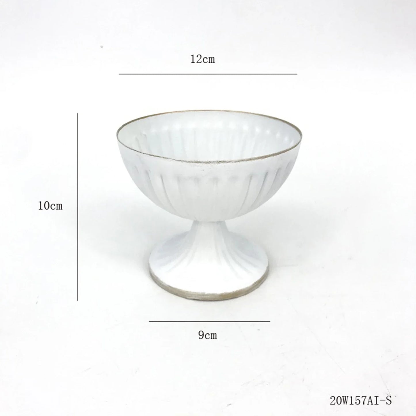Elegant Metal Flower Vase Candle Holders - G White 9x10cm - Vase