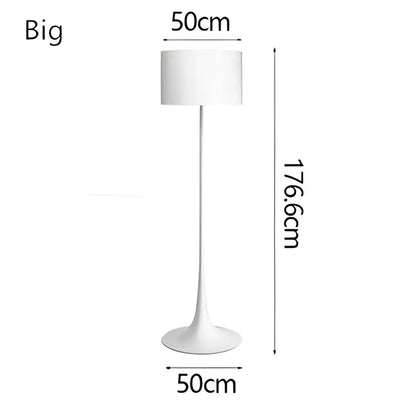 White ceramic floor lamp with cylindrical shade and slender stem for decorbites elegant mushroom floor living room glow