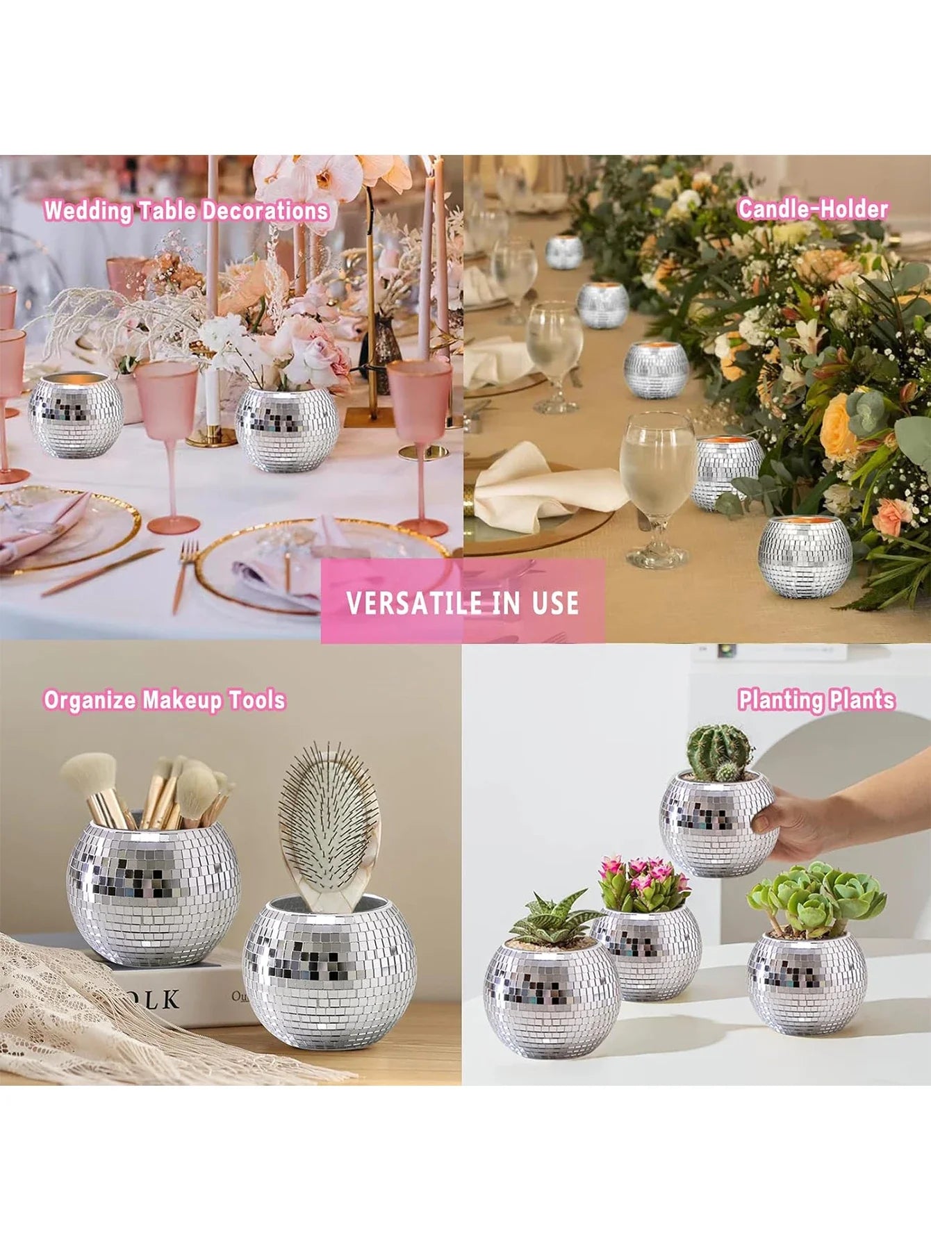 Elegant Round Glass Vase for Home Decor - yinse - Vase