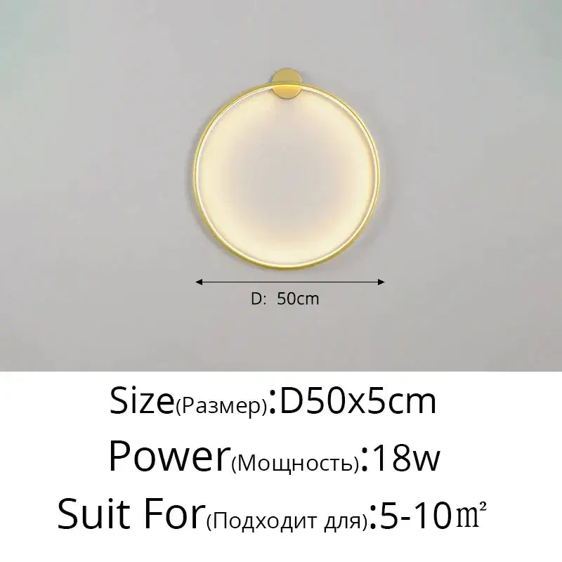 Elegant round gold wall sconces by decorbites with circular gold-toned frame and warm diffused glow for bedroom lighting
