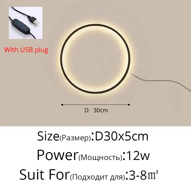 Elegant round wall sconces with a circular led light, sleek black frame, and warm glowing illumination for bedroom decorbites